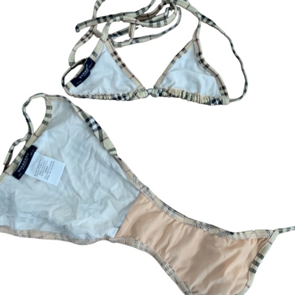 BURBERRY  KIDS BIKINI SIZE 6/7 with TRAVEL BAG BURBERRY PLAID - Picture 3 of 4